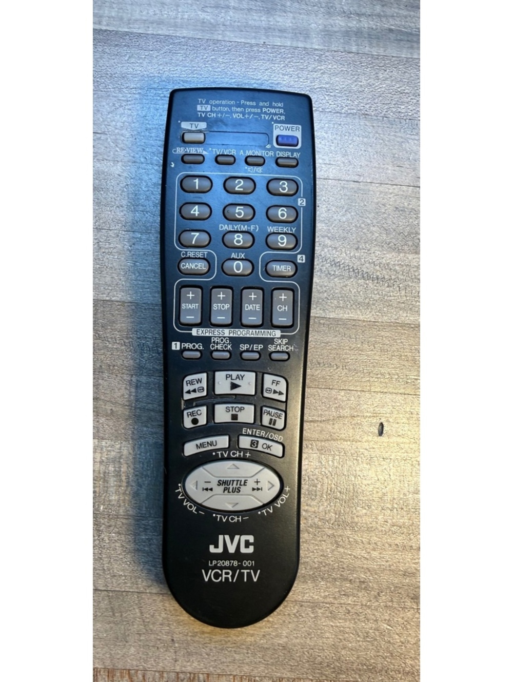 JVC LP20878-001 VCR TV Remote Control VHS VCR Replacement (Cp32/el1)